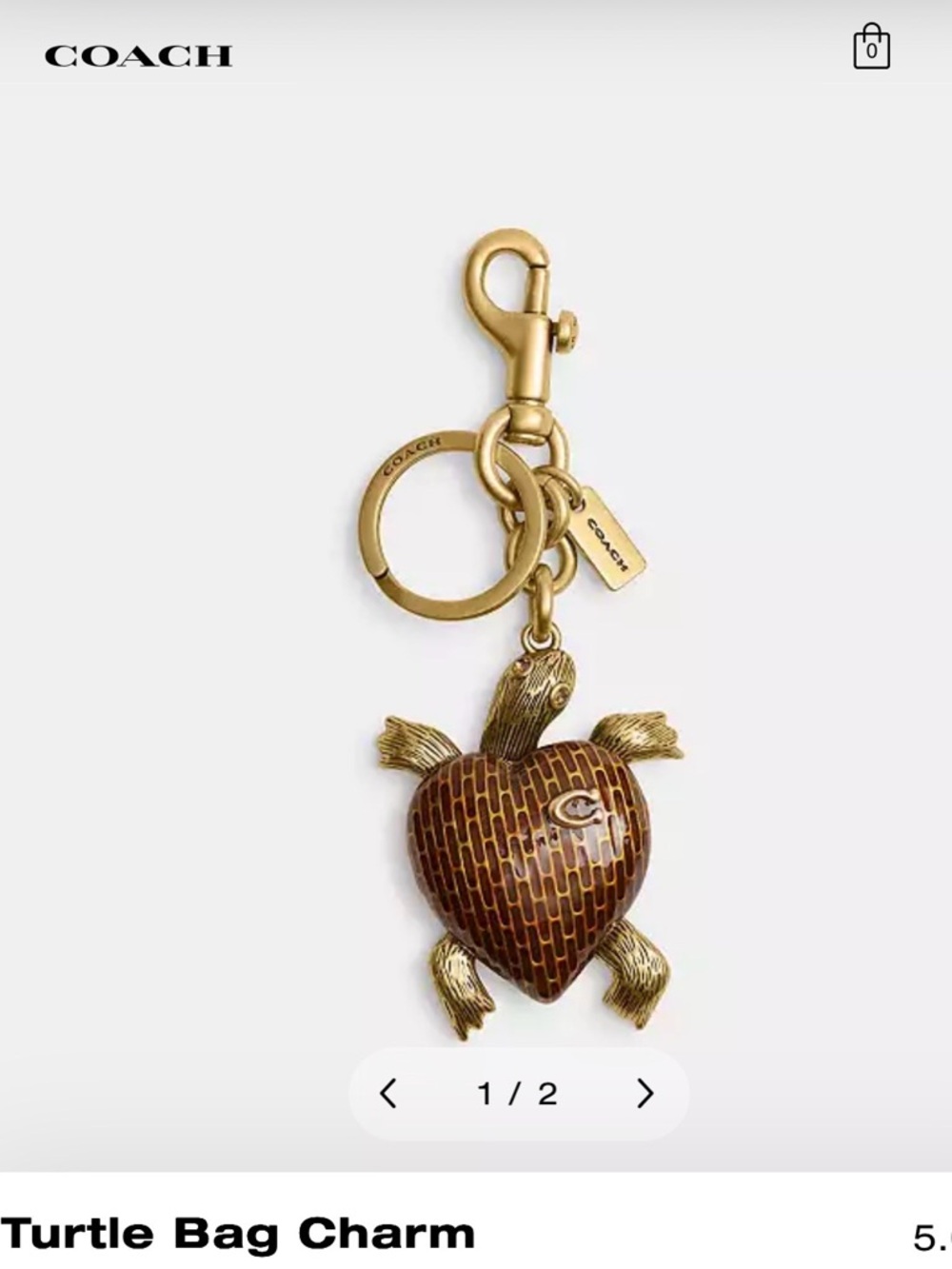 Coach NWOT Turtle Bag Charm - Picture 5 of 5